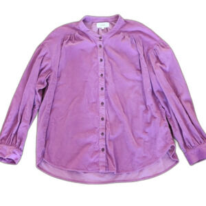 Xirena Atlee Baby Corduroy Oversized Button Down Shirt, Fuchsia, Size S